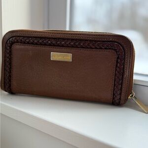 Michael Kors Brown Leather Zip Wallet